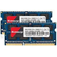 Kuesuny 16GB Kit (2x8GB) PC3L-12800s Sodimm DDR3 - DDR3L 1600MHz Sodimm CL11 PC3-12800 1.35V-1.5V 204Pin Non-ECC…
